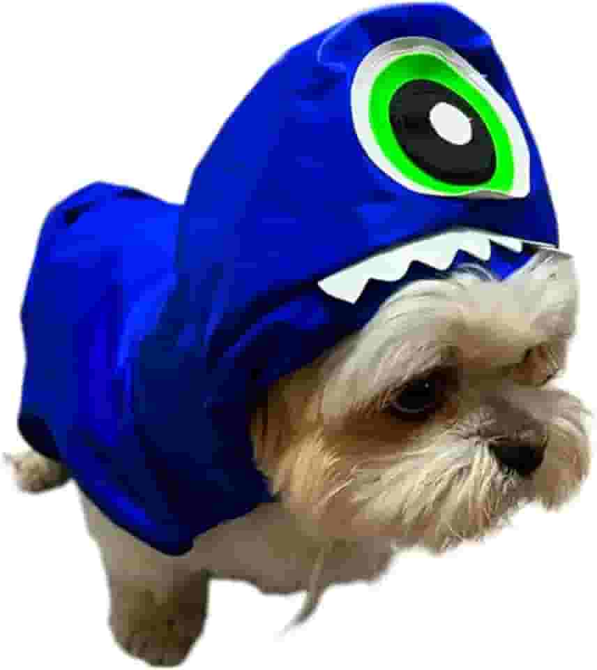 Capa de chuva azul pet, Capa de chuva monstrinho, capa de chuva impermeável (M)