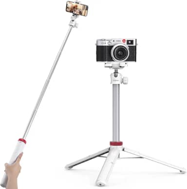 ULANZI Tripé extensível de bastão de selfie MT-44, de 59 polegadas com clipe de telefone 2 em 1, tripé de câmera com cabeça esférica 360 para iPhone, Sony, câmera de ação Canon