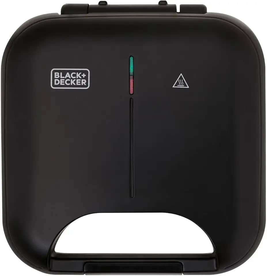 BLACK+DECKER Grill Elétrico e Máquina de Waffle 2 em 1, Sanduicheira Grill com Chapas Antiaderente, Ideal para Waffles, Carnes e Outros Alimentos, Modelo GW750, 110V