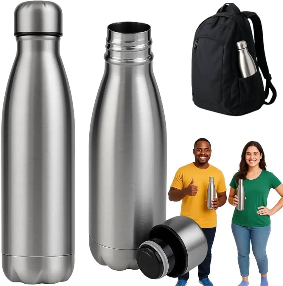 Garrafinha Termica 1L 1 Litro Garrafa De Agua Inox Original Inoxidavel Frio Gelando Quente 24h academia trabalho escritorio casa oficina capa dupla