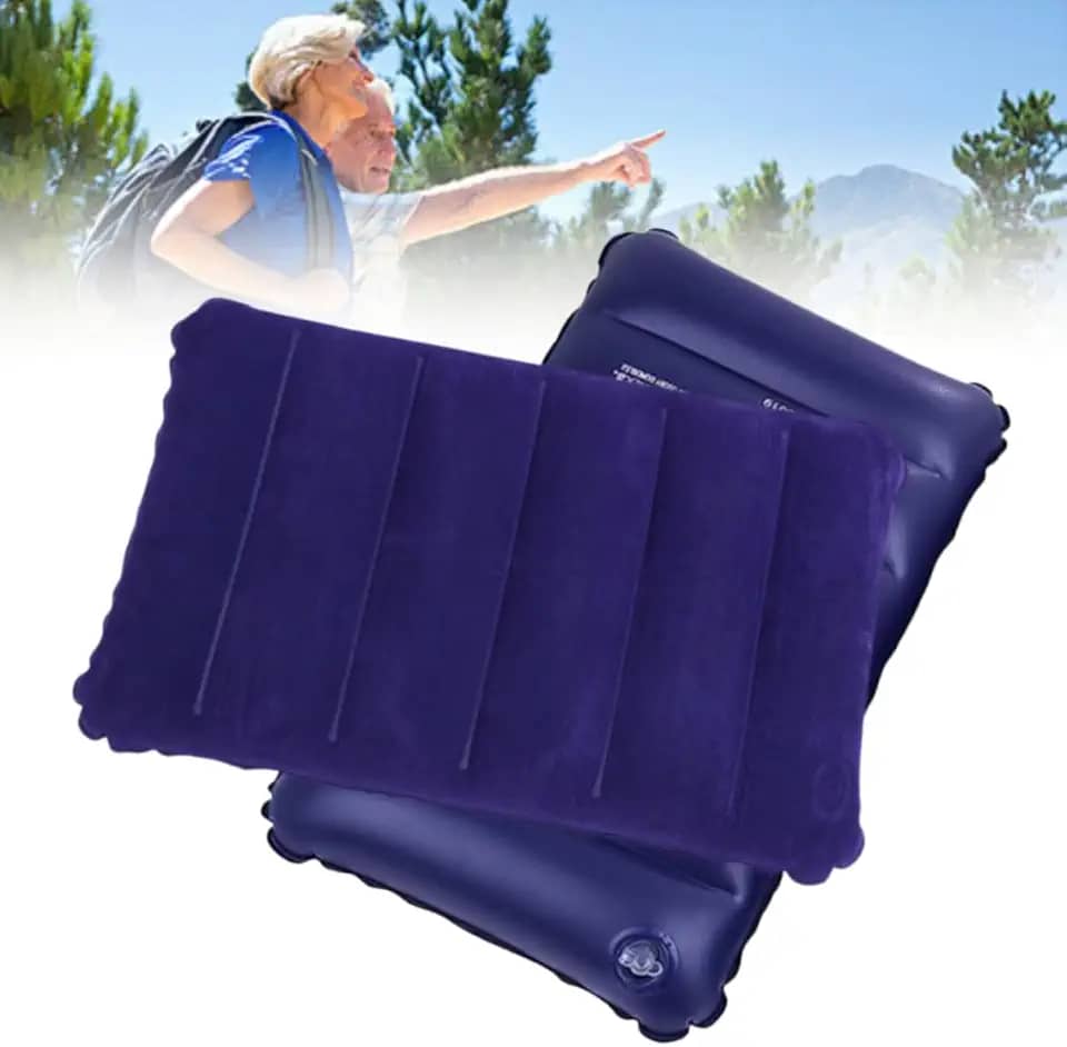 Genérico Travesseiro Inflável de Camping Acampamento Viagem Praia Almofada Portátil Cama Descanso Roxo 42 cm x 6 cm x 8 cm