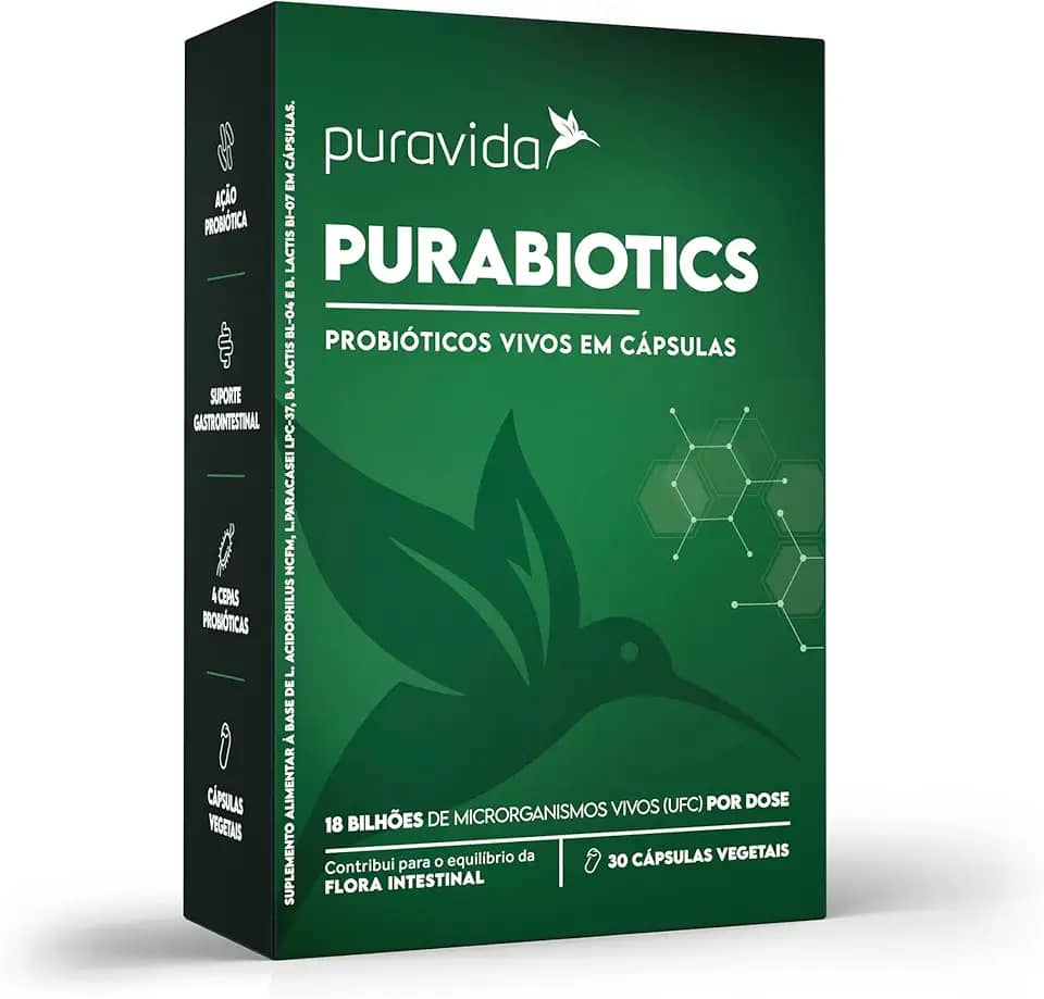 Puravida Suplemento de fibra alimentar Purabiotics 30 cápsulas
