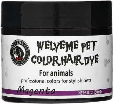 WELYEME Tintura de cabelo magenta para cães/animais de estimação, tinta colorida de pelo de cachorro/gato, tintura de pele segura não tóxica, kit de tintura permanente de pelo de cachorro/animal