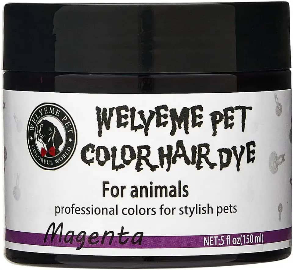 WELYEME Tintura de cabelo magenta para cães/animais de estimação, tinta colorida de pelo de cachorro/gato, tintura de pele segura não tóxica, kit de tintura permanente de pelo de cachorro/animal
