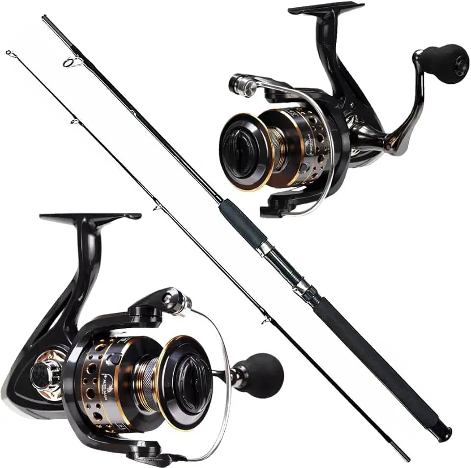 KIT DE PESCA PESADA MOLINETE 6000 15 ROLAMENTOS VARA MACIÇA 1.80M 40LB - 2 PARTES - PEIXES ATE 25KG - PEIXES GRANDES