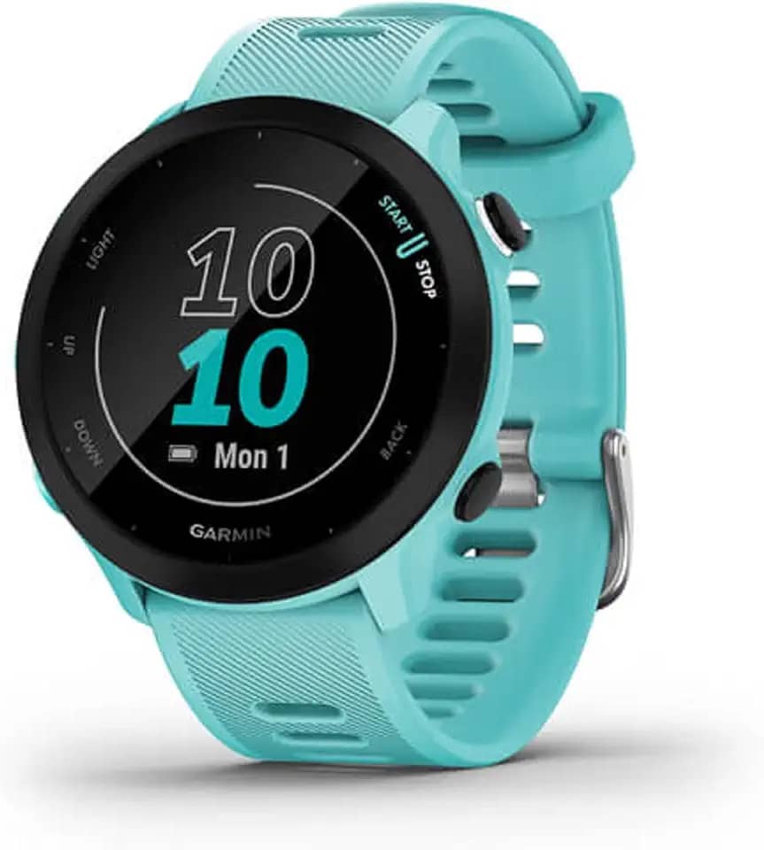 Garmin Forerunner 55, relógio de corrida GPS com exercícios diários sugeridos, até 2 semanas de vida útil da bateria, água