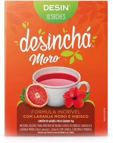Chá de Laranja com Moro e Hibisco Desinchá 15g
