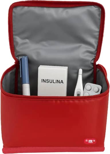 Bolsa Termica Pequena Para Medicamentos Insulina Vermelha
