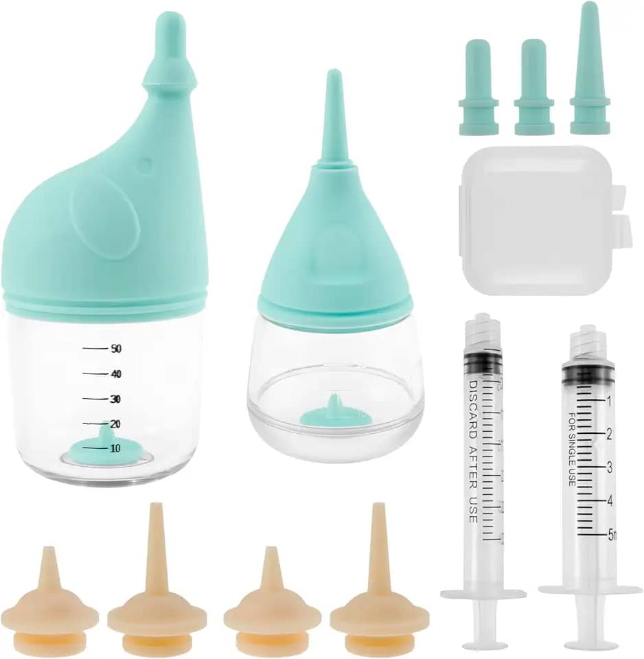 PHWRECZ Kit de alimentação de mamadeira para gatinhos e filhotes, mamadeiras para amamentação, leite para filhotes, inclui mamadeira de silicone de 40 ml/50 ml, mamilos de silicone para animais de