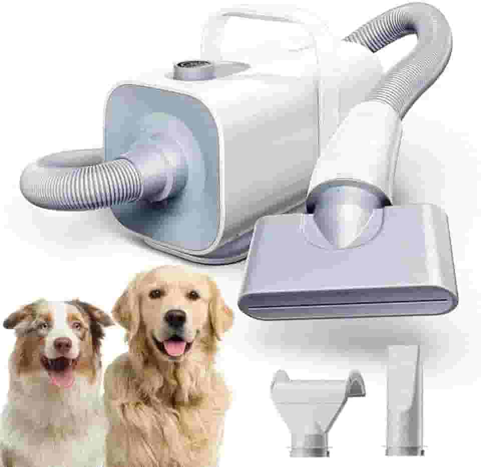 Soprador Silencioso com Aquecimento para Cães e Gatos, 99 Velocidades, Controle de Temperatura, 3 bocais, Secador Soprador Pet Shop Banho e Tosa Rápido e Suave, 2 em 1, 110v - HomerunPET