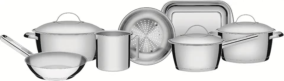 Jogo de Panelas com Fundo Triplo 7 Peça Tramontina Inox