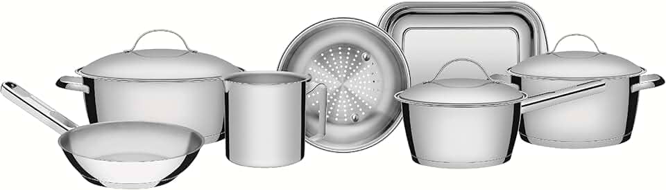 Jogo de Panelas com Fundo Triplo 7 Peça Tramontina Inox