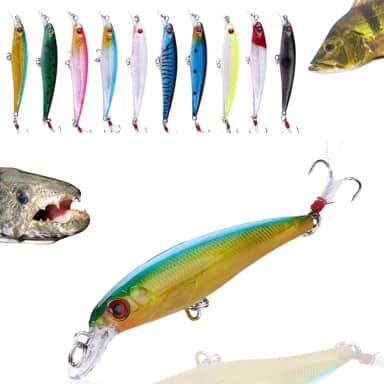 Kit 10 Iscas Artificiais para Pesca, 9cm, 8g, Holográficas 3D, Múltiplas Cores