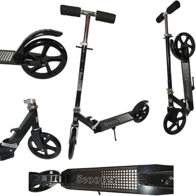 Patinete Adulto Juvenil Scooter 2 Rodas Até 100 Kg Criança Adolescente Dobravél Resistente Portátil - Preto