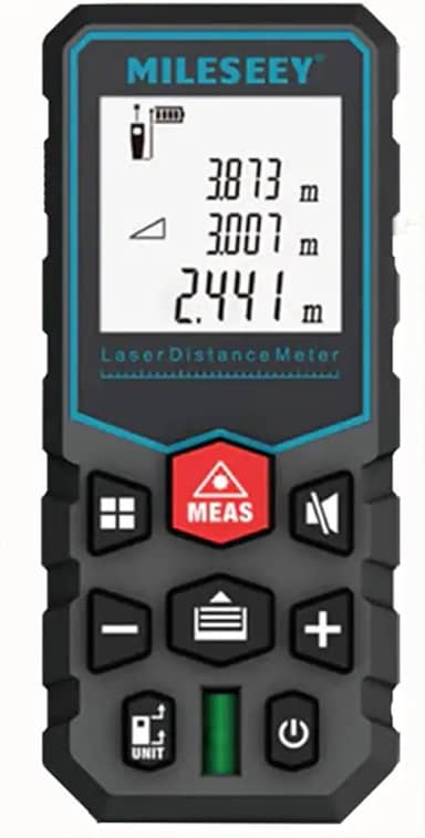 Trena Laser Digital Profissional, Fita Métrica Digital a Laser, Medidor Digital de Distância, Área, Volume, Ângulos e Nível. Modelo X5 de 40, 50, 60, 80, 100 m de Alcance (Precisão ±2 mm)