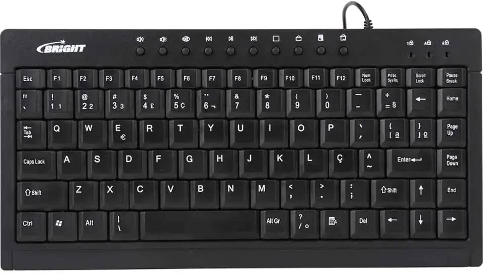 TECLADO BRIGHT MINI 0505 USB C/FIO PRETO