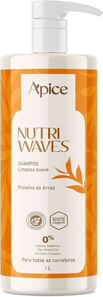 Ápice Shampoo Nutri Waves | Limpeza Suave com Nutrição para Cabelos Cacheados, Ondulados, Crespos e em Transição | 1L