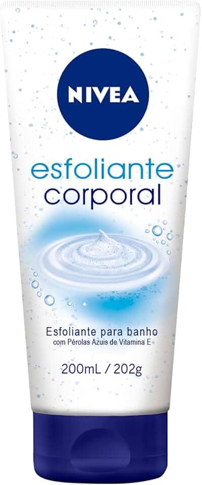 NIVEA Esfoliante Corporal para Banho 200ml - Auxilia na renovação celular, com vitamina E, enriquecido com pérolas azuis, textura cremosa, remove impurezas, proporciona maciez para a pele