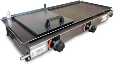 Chapa Gás Lanche Hamburguer 2 Bocas 30x70 Com Abafador Prensa LCG