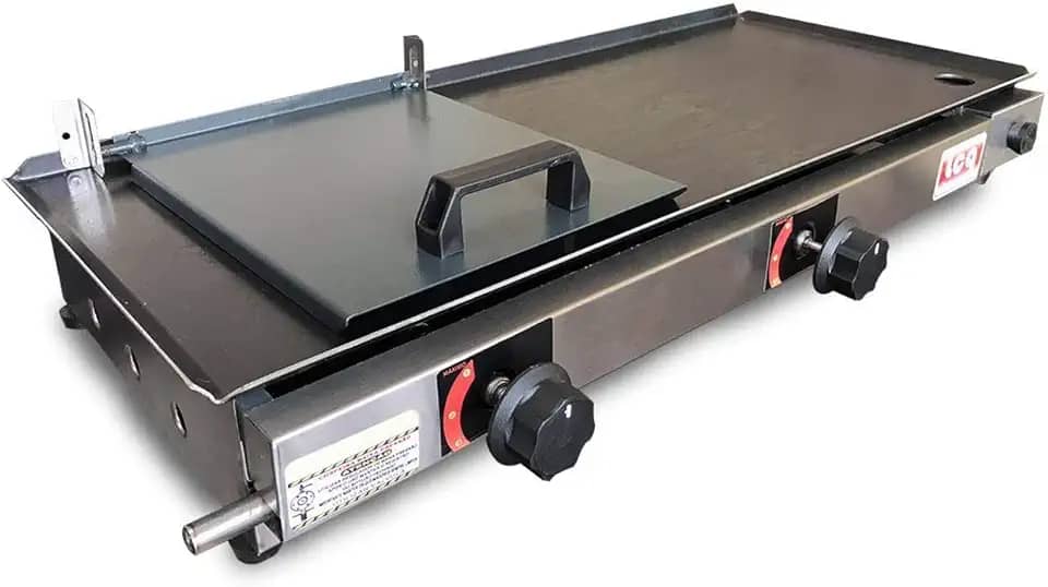 Chapa Gás Lanche Hamburguer 2 Bocas 30x70 Com Abafador Prensa LCG