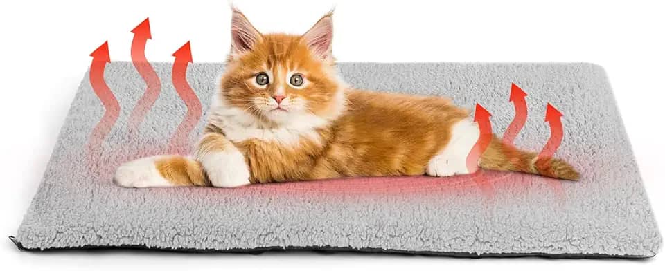 Honey Paws Cama para gatos autoaquecida, almofada de aquecimento silenciosa para gatos, tapete de cachorro com autoaquecimento, almofada térmica extra quente para animais de estimação internos e