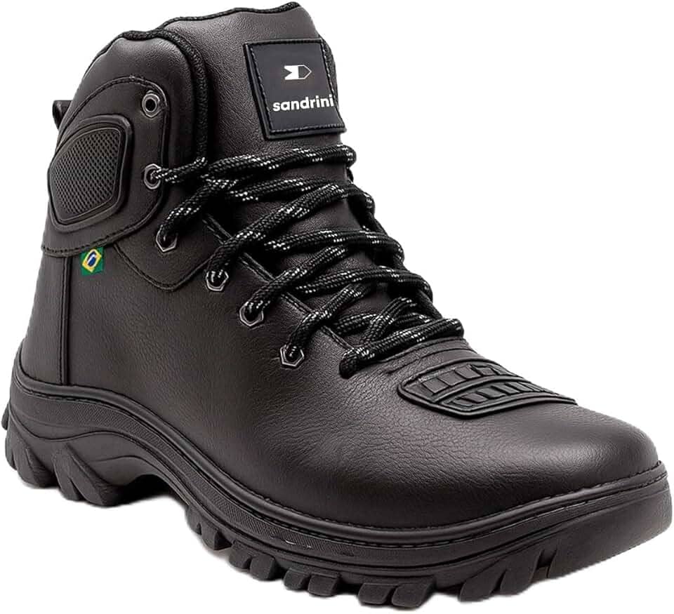 Bota Coturno Defender Sandrini Couro Motoboy Biqueira