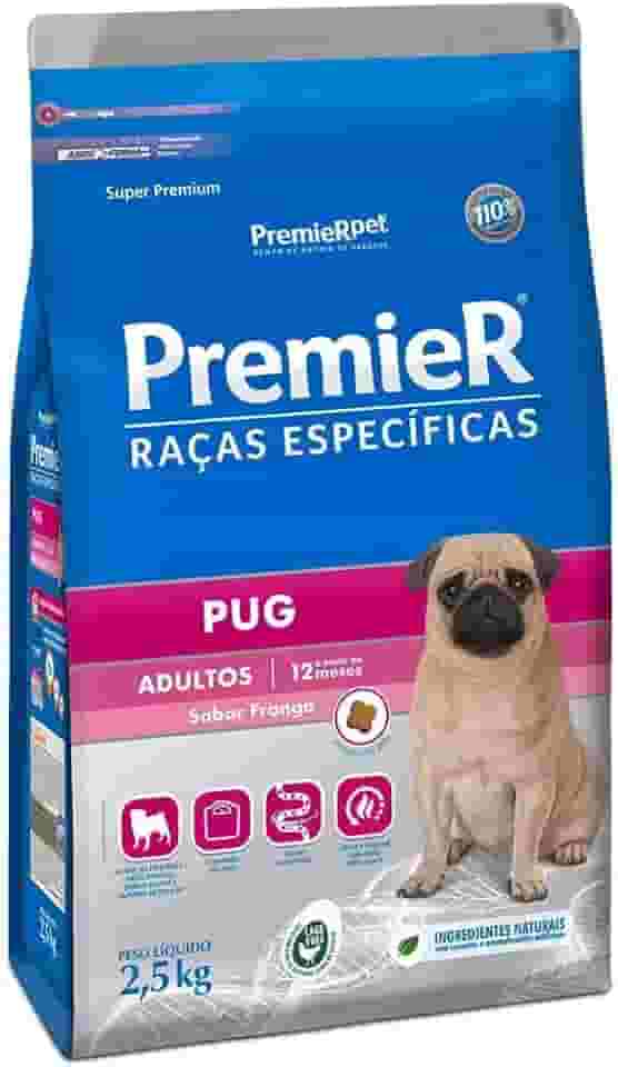 Ração Premier Raças Específicas Pug Cães Adultos Porte Pequeno Frango 2,5kg