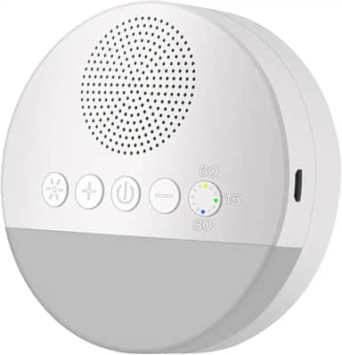 White Noise Sleep Machine Built-in 6 Som suave Luz de respiração suave 15/30/60 Sincronização inteligente para pessoas de todas as idades