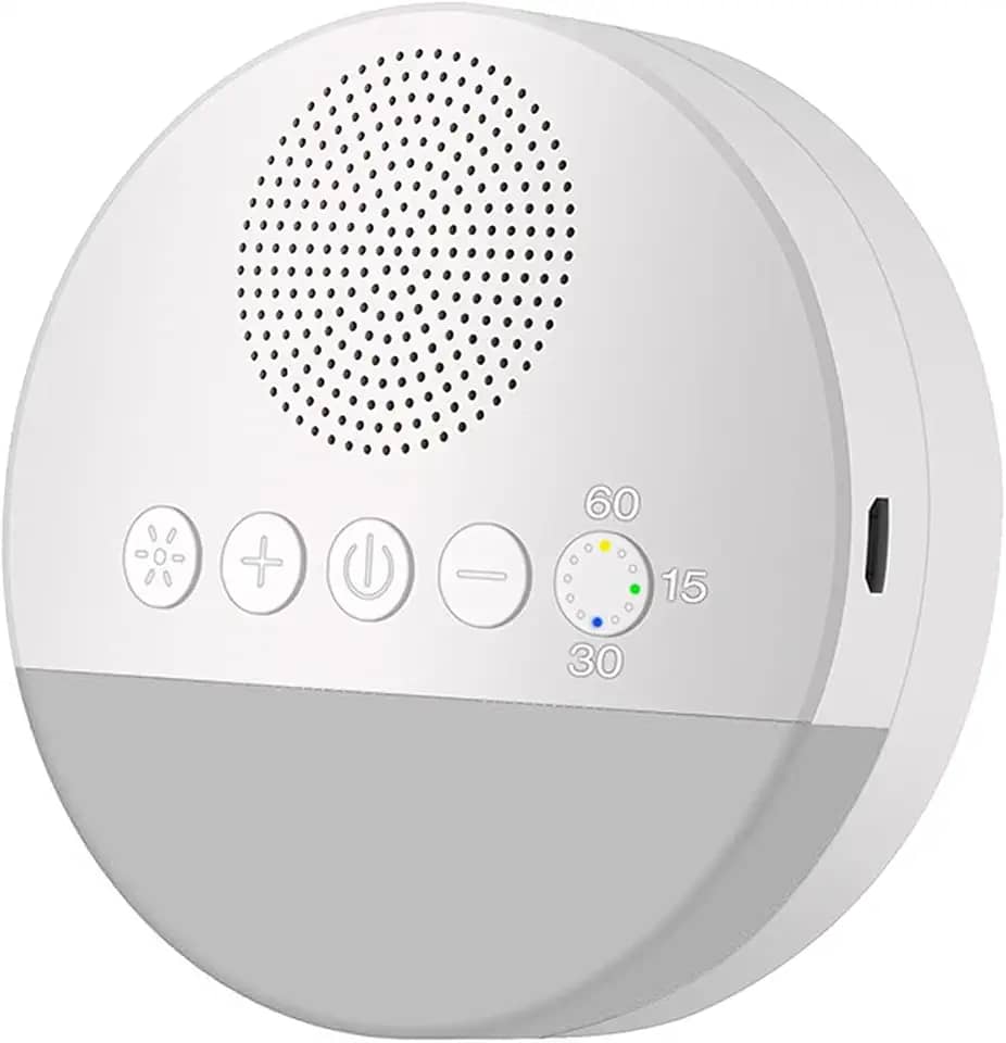 White Noise Sleep Machine Built-in 6 Som suave Luz de respiração suave 15/30/60 Sincronização inteligente para pessoas de todas as idades