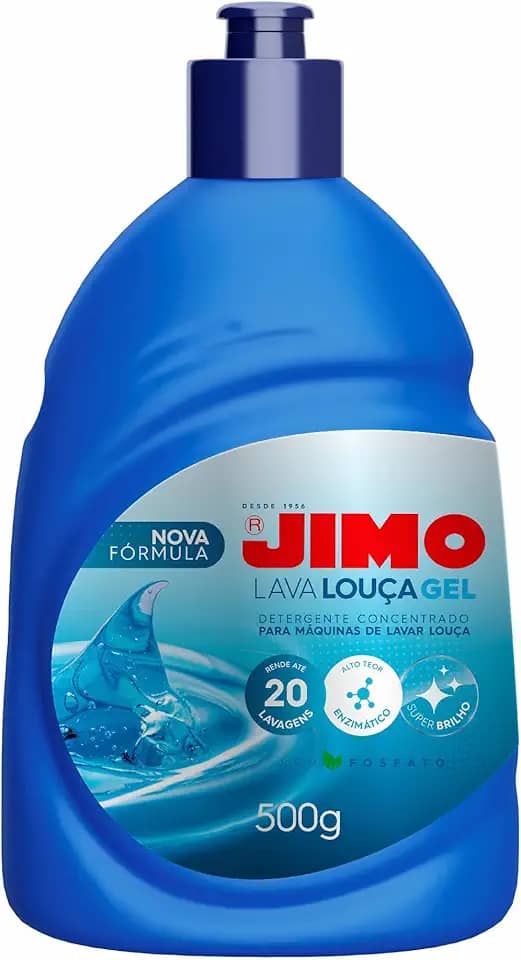 JIMO Lava Lou�a Gel Detergente Concentrado Desengordurante Super Brilho Limpeza Biodegrad�vel Rende 20 lavagens 500g