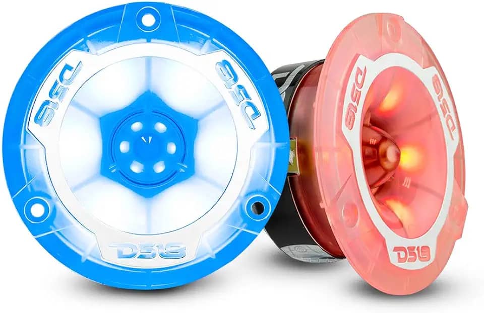 DS18 Tweeter PRO-TW1L RGB de alumínio super bullet – bobina de voz de 2,5 cm, corpo e bala de policarbonato, 400 W no máximo, 200 W Rms, 4 Ohms, crossover integrado – Os tweeters profissionais são os