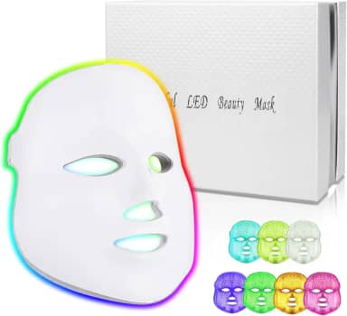 Máscara facial de LED (modelo FM-01), 7 cores LED para tratamento facial, cuidados faciais de LED para salões de beleza e uso doméstico