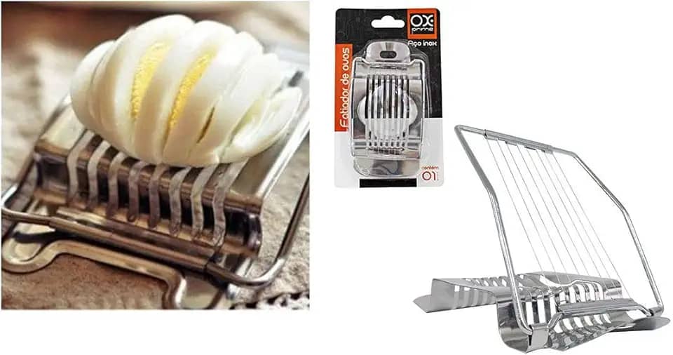 CORTADOR FATIADOR DE OVOS COZIDOS TODO EM INOX