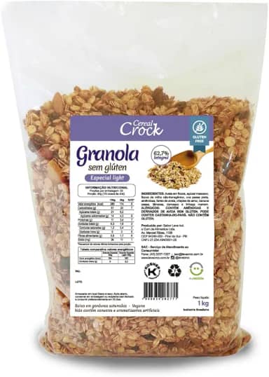Granola Especial Light (com aveia sem glúten) Cereal Crock 1kg