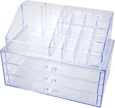 Organizador Porta Maquiagem Acrilico Duplo Batom Pincel 3 Gavetas(STO1397)