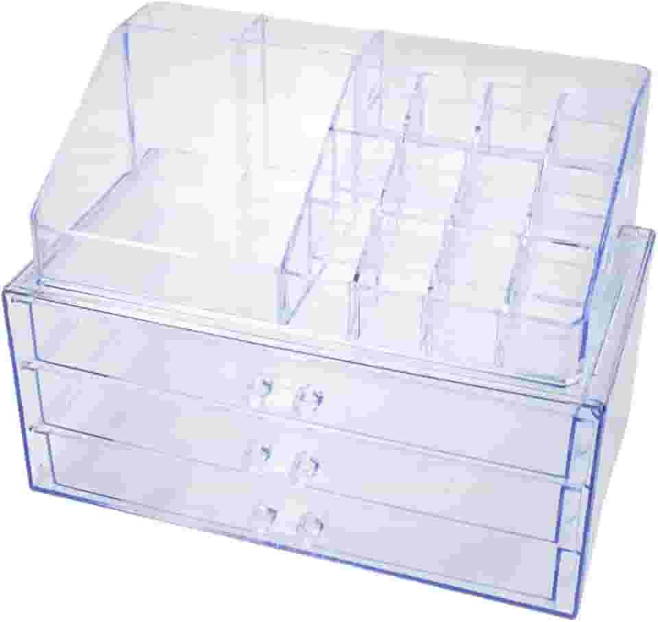 Organizador Porta Maquiagem Acrilico Duplo Batom Pincel 3 Gavetas(STO1397)