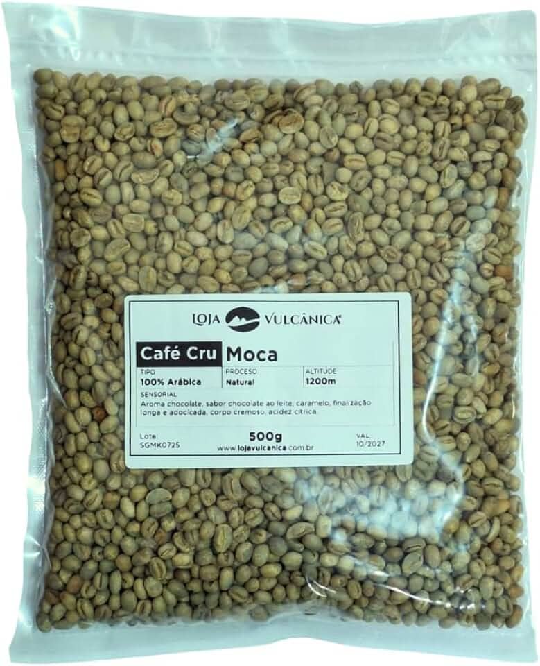 Café Verde Cru Especial Tipo Moca Rebeneficiado 83 SCA Loja Vulcânica 500g