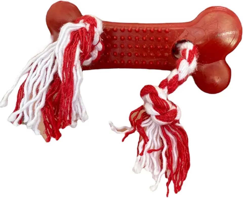 Osso Higiênico Com Corda,Pequeno,Brinquedo para Cachorro,Brinquedo para Cães
