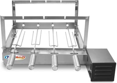 Churrasqueira Giratória 4 Espetos Inox 430 com Motor Bivolt WEG 1/30 Hp