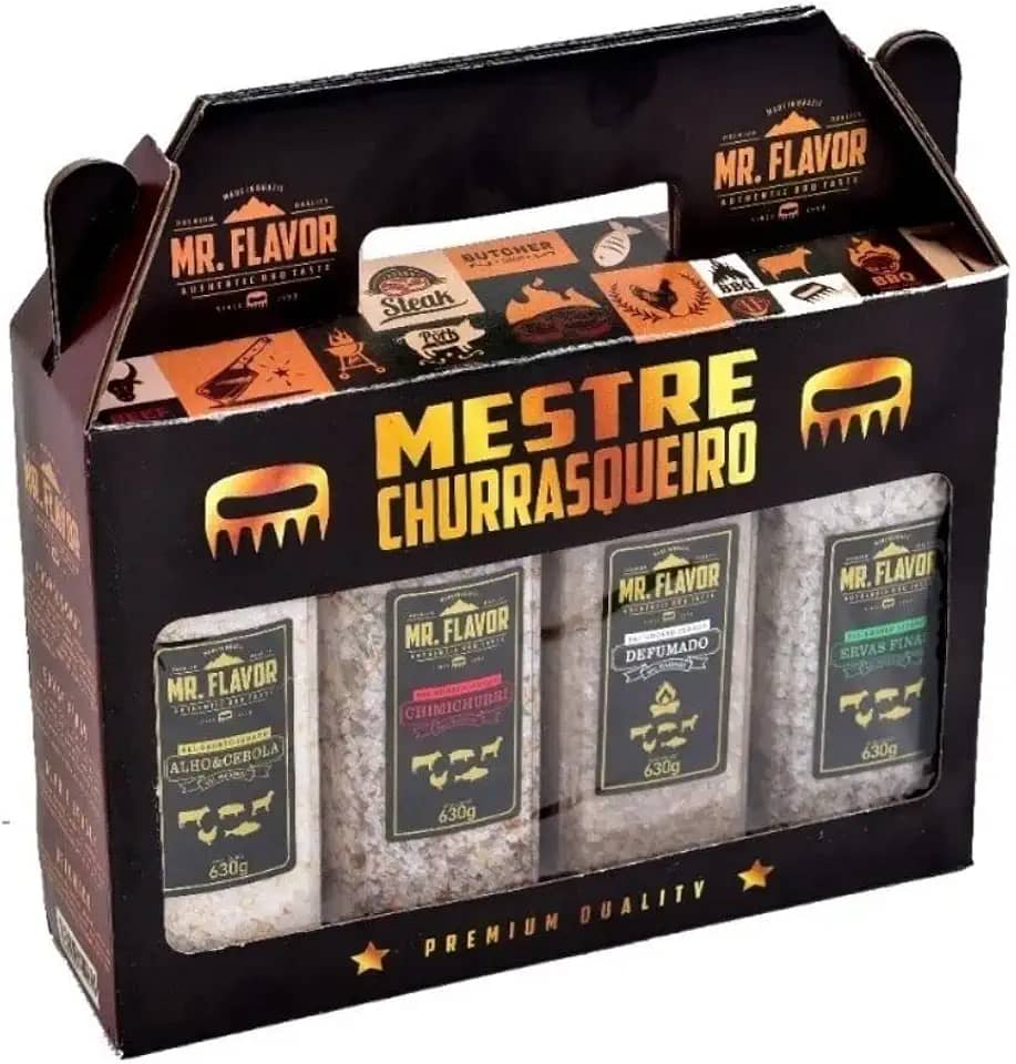 Kit Sal Grosso Temperado Para Churrasco 4 Unidades Mestre Churrasqueiro