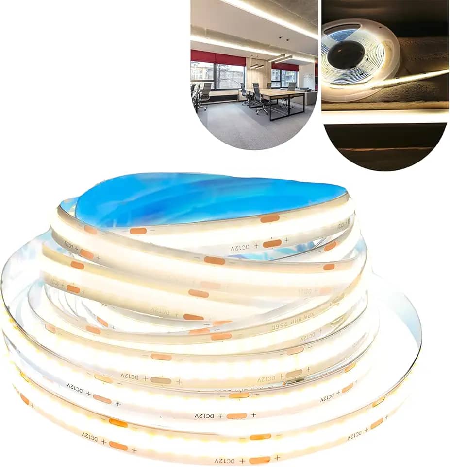 Fita Cob Super Led 5 Metros 320led/m 12v Ip20 Alto Brilho (Branco Neutro)