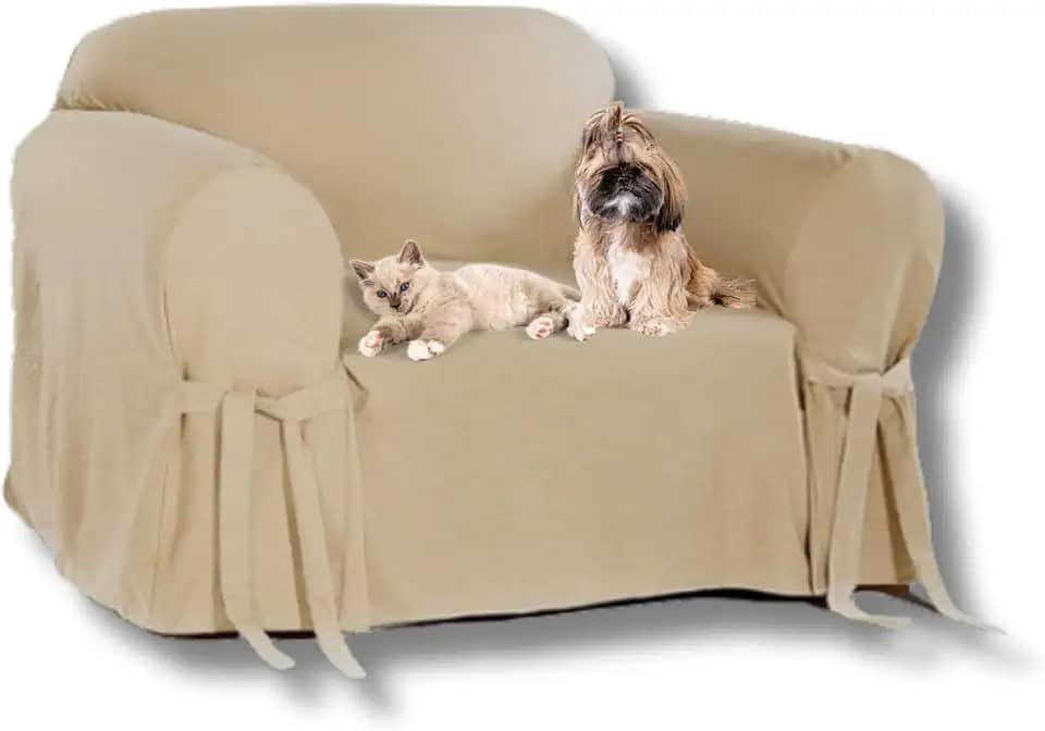 Capa para Sofá de 1 Lugar em Gorgurão Bege