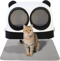 Nova caixa de areia para gatos XXL grande caixa de areia fechada para gatos, gaveta com tampa caixa de areia de plástico, bandeja de caixa de areia removível para animais de estimação, duas portas de