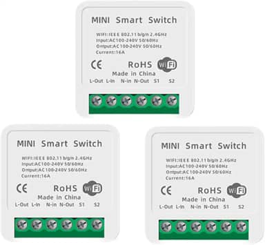 3 Pacote com Módulo Automação Inteligente PIYU, 16A Mini Interruptor Inteligente WiFi para Automao Residencial, Módulo De Interruptor Interno com 2 Canais Compatvel com Alexa/Google Home