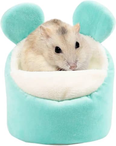 ABLAZEZAI Cama para hamster, mini animais pequenos, ninho macio e quente, sofá-cama para animais de estimação pequenos, acessórios para casa de gaiola de rato (verde)