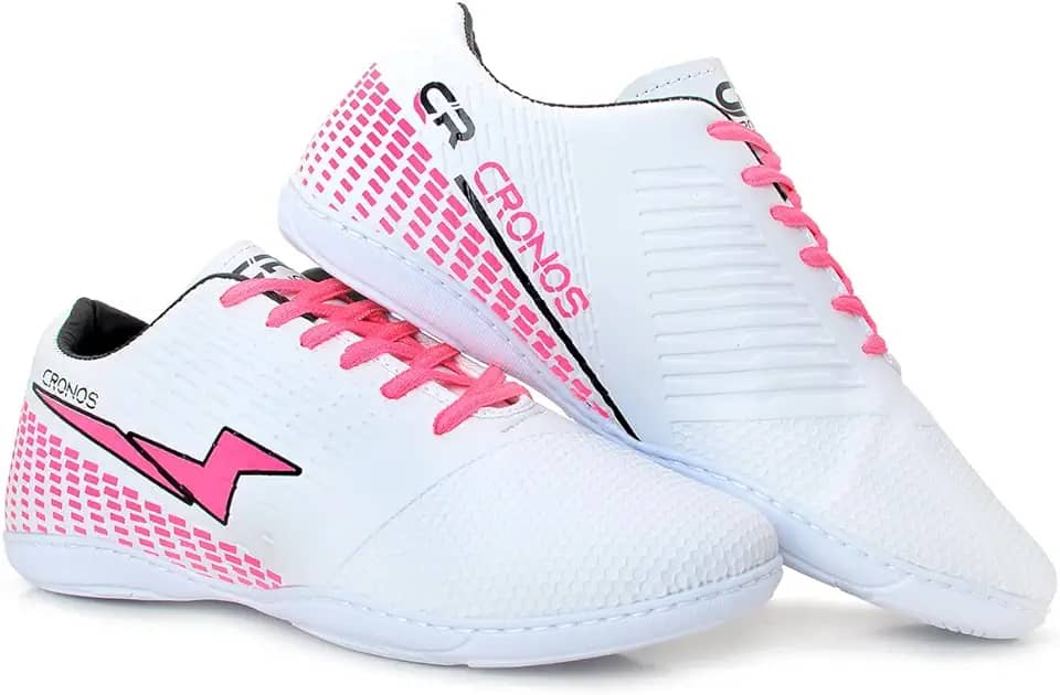 Chuteira Cronos Futsal Sola Costurada Futebol de Salão Masculino Feminino