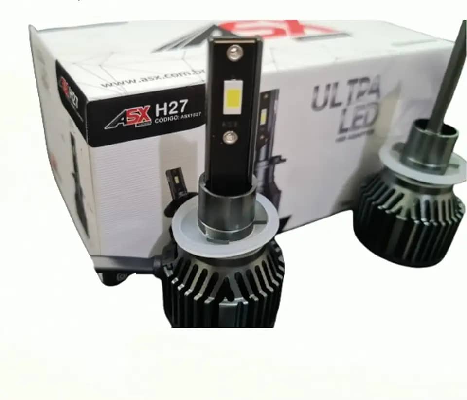 Par De Lampada Ultra Led Asx H27-70w 10000 Lúmens 6000k Preto Branco-neutro