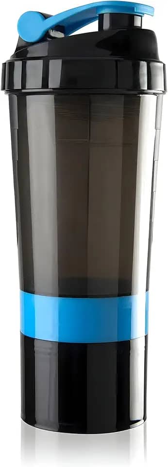 Coqueteleira Shake com Compartimentos Para Suplementos e Cápsulas 600ml – JustGoFit