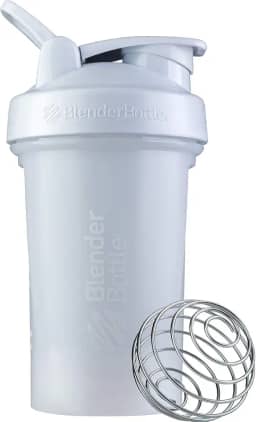 Coqueteleira clássica V2 da BlenderBottle perfeita para shakes de proteína e pré-treino, 590 ml, branca