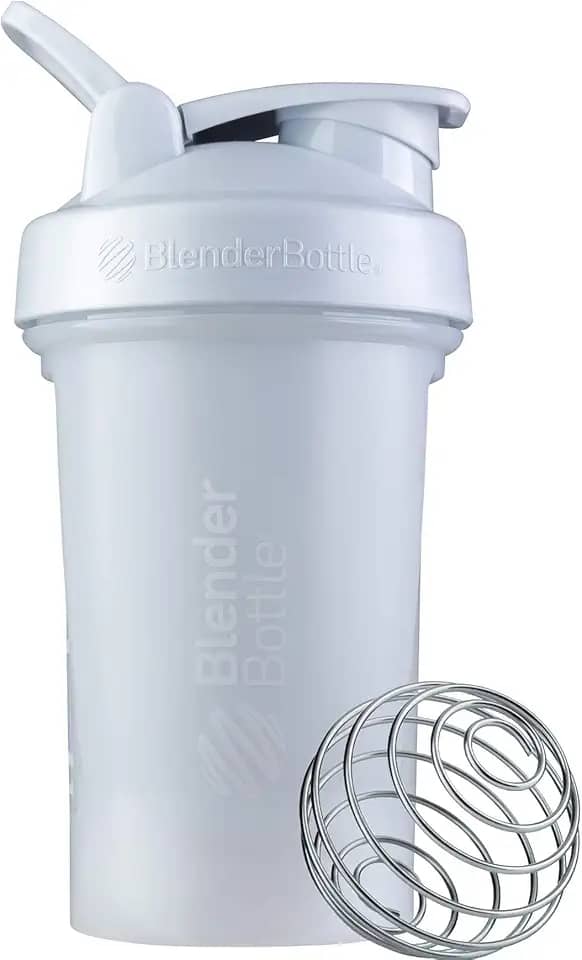 Coqueteleira clássica V2 da BlenderBottle perfeita para shakes de proteína e pré-treino, 590 ml, branca